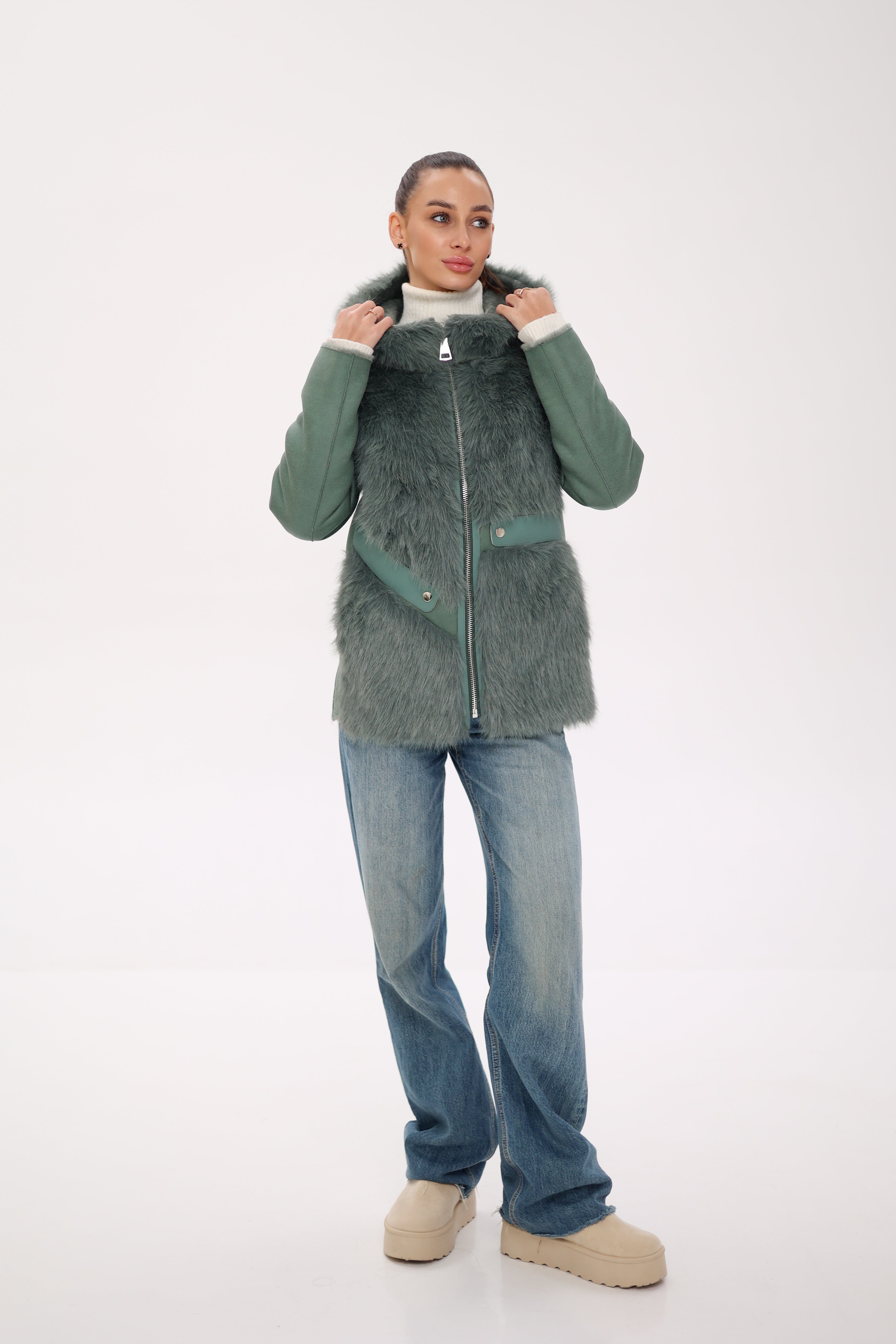 ⇆ Reversible Hooded Wool Blend Jacket Alaska® Outerwear Company