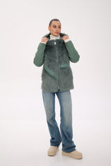 ⇆ Reversible Hooded Wool Blend Jacket Alaska® Outerwear Company