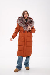 Genuine Silver Fox Fully Lined Hood Down Filled Coat Alaska® Outerwear Company