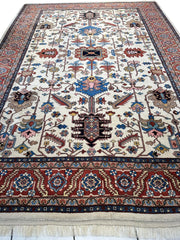 Hand-Knotted Vintage Afghani Serapi Wool Rug – 10'10" x 15'10" – Elegant Traditional Area Rug Rugistan