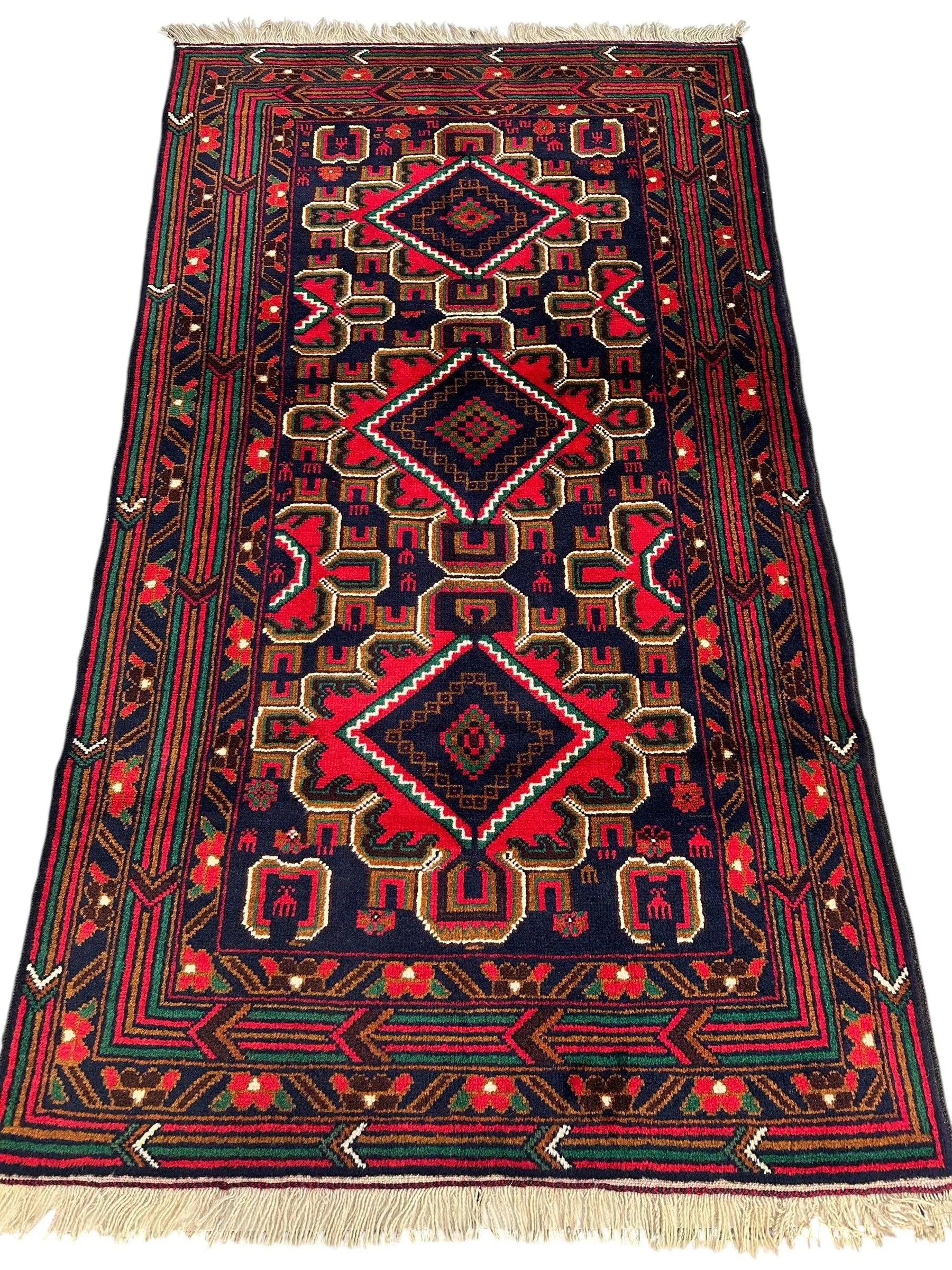Hand-Knotted Afghani Baluch Wool Rug - 2'10" x 5' Rugistan