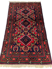 Hand-Knotted Afghani Baluch Wool Rug - 2'10" x 5' Rugistan
