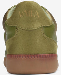 Green sneaker with 'Vaila' branding on a white background