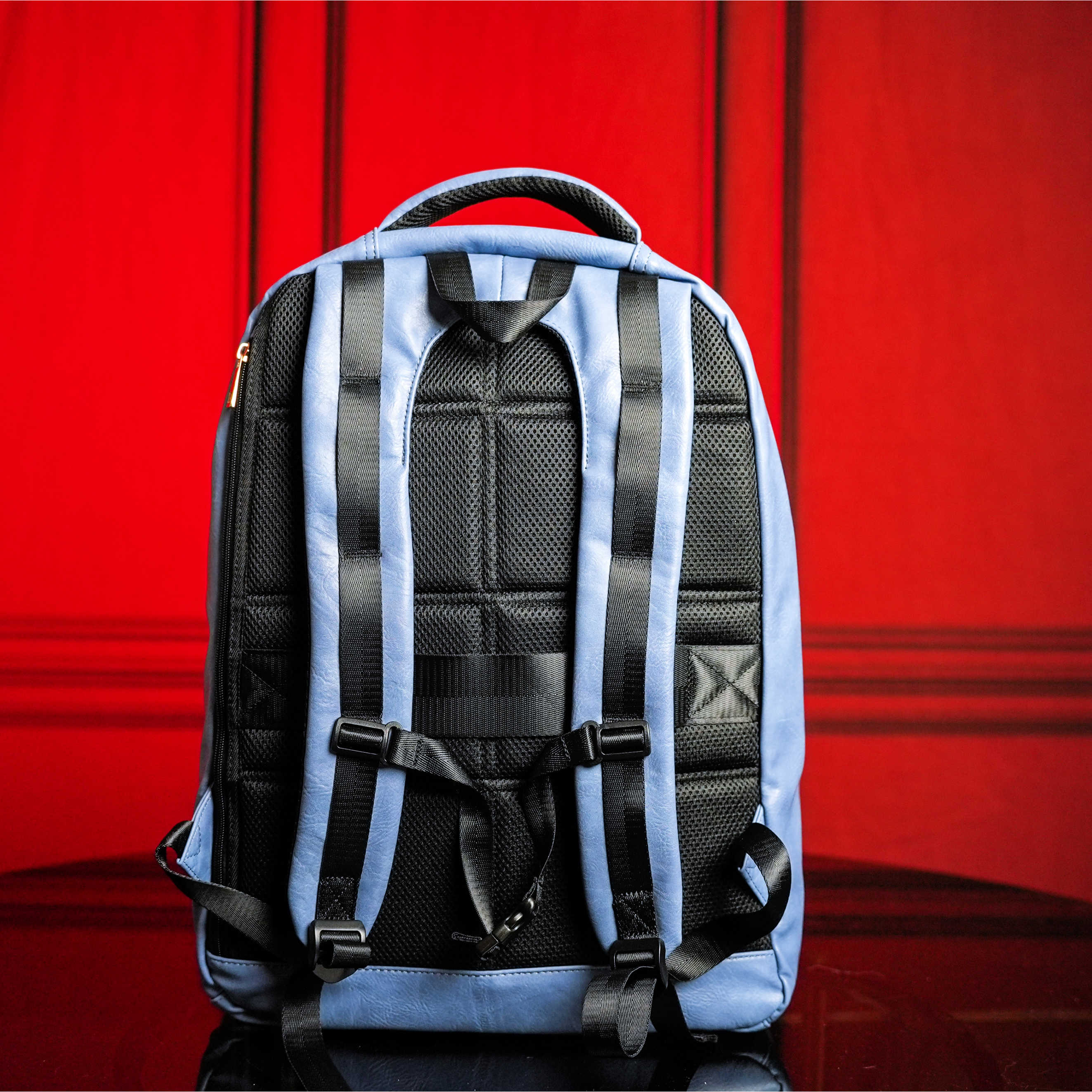 Baby Blue Leather Commuter Bag Sole Premise