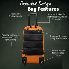 Brown Leather Carry-On Patented Roller Bag (Only 150 Made)