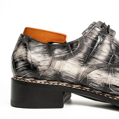 Black Croc-Pattern Norwegian Oxford