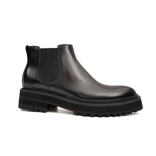 Black Leather Platform Chelsea