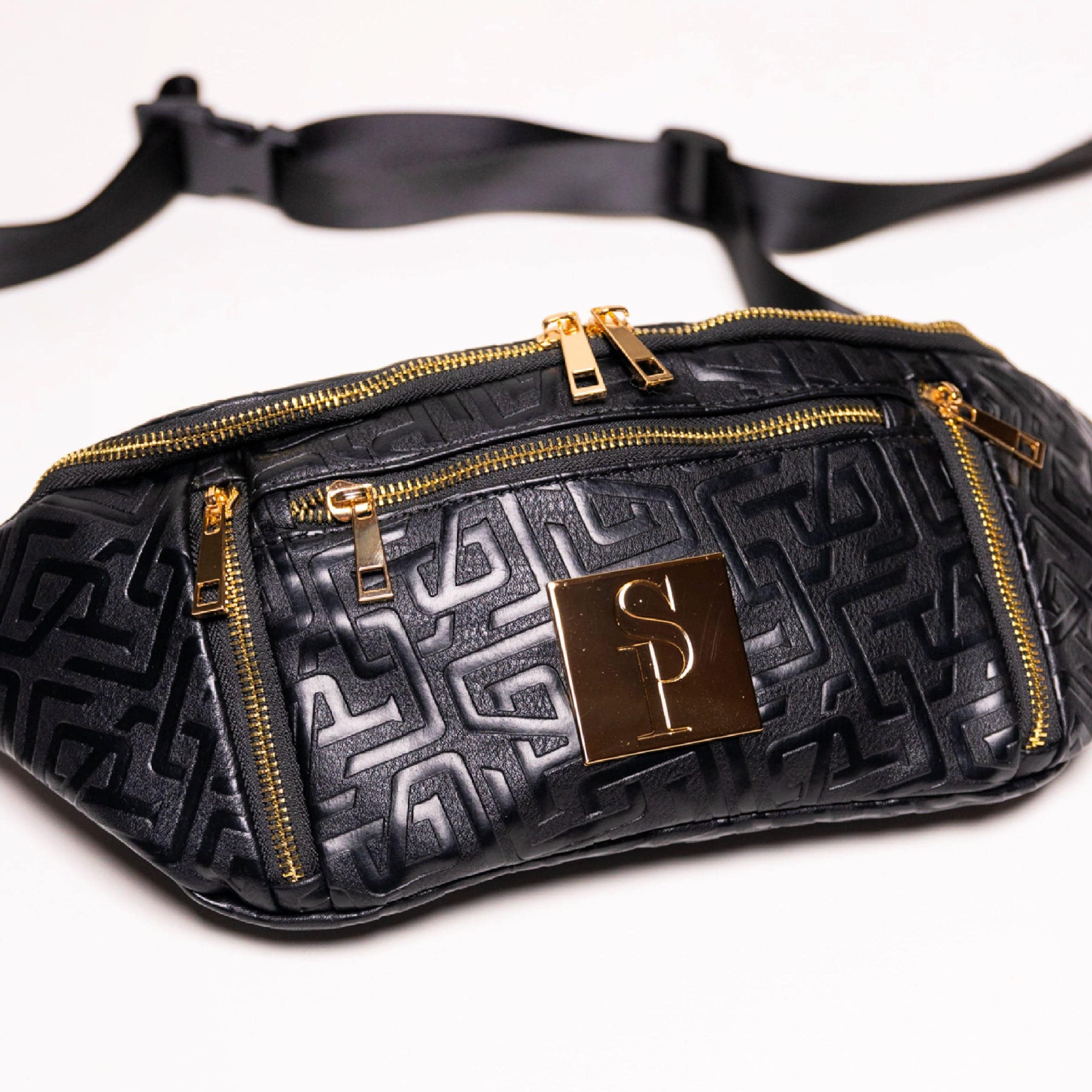 Black Monogram Leather Crossbody Bag Sole Premise