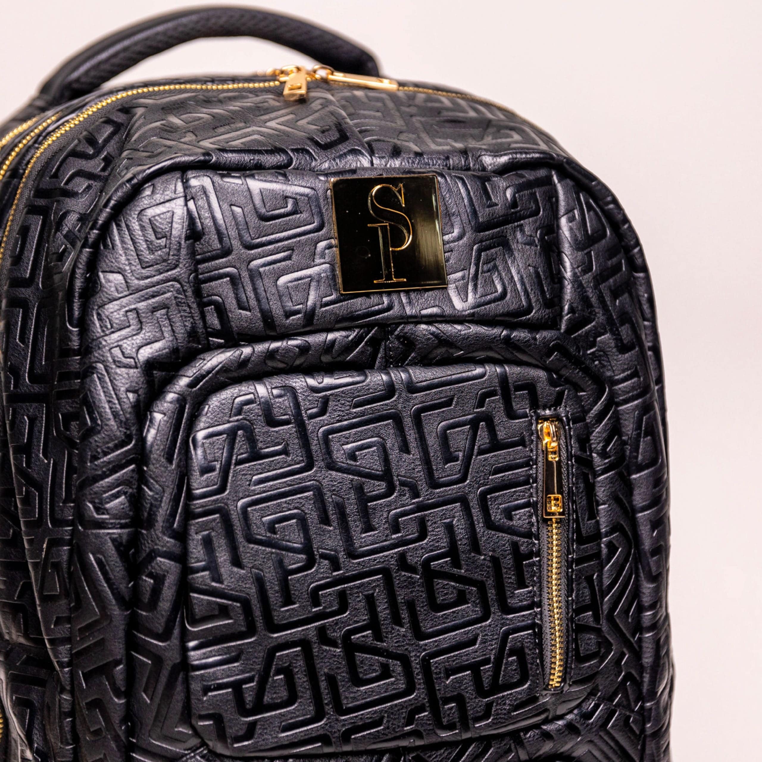 Black Monogram Leather Patented Carry-On Backpack Sole Premise
