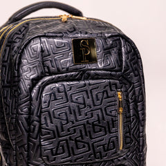 Black Monogram Leather Patented Carry-On Backpack Sole Premise