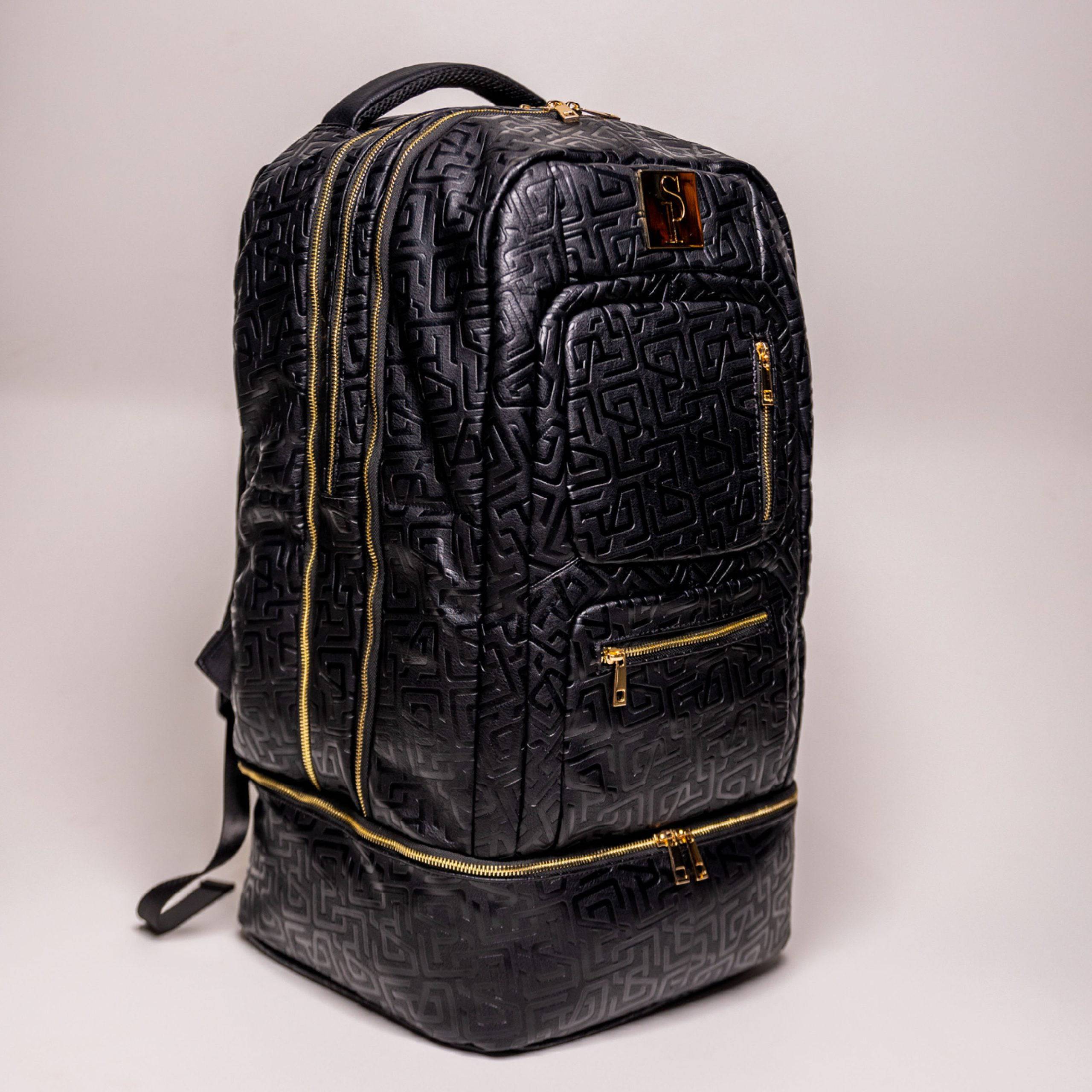 Black Monogram Leather Patented Carry-On Backpack Sole Premise