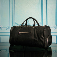Black Leather Signature Bag Set (Signature Backpack and Duffle Bag)
