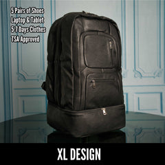 Black Leather Patented Carry-on Bag (XL Design) Sole Premise