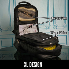 Black Leather Patented Carry-on Bag (XL Design) Sole Premise