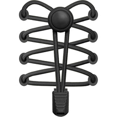 Black shoe tree with multiple loops on a white background