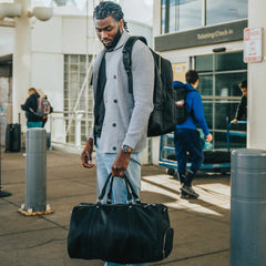 Black Leather Duffle Bag Sole Premise