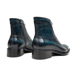 Blue Genuine Alligator Leather Boots Goodyear Norwegian Welt