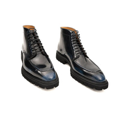 Blue Patent Lug Sole Boot