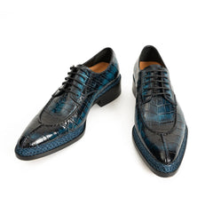 Blue Patina Crocodile Norwegian Oxford 8002
