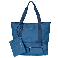 Denim Beach Bag w/ Straw Hat