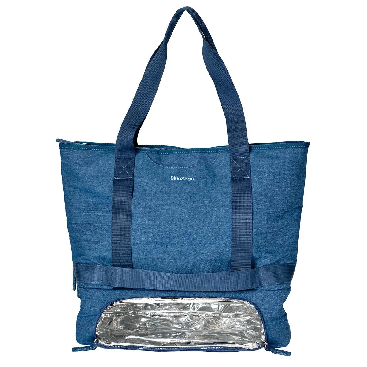 Denim Beach Bag w/ Straw Hat