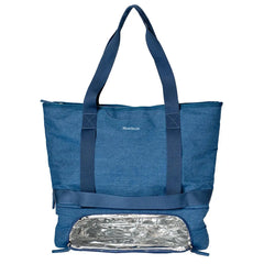 Denim Beach Bag w/ Straw Hat