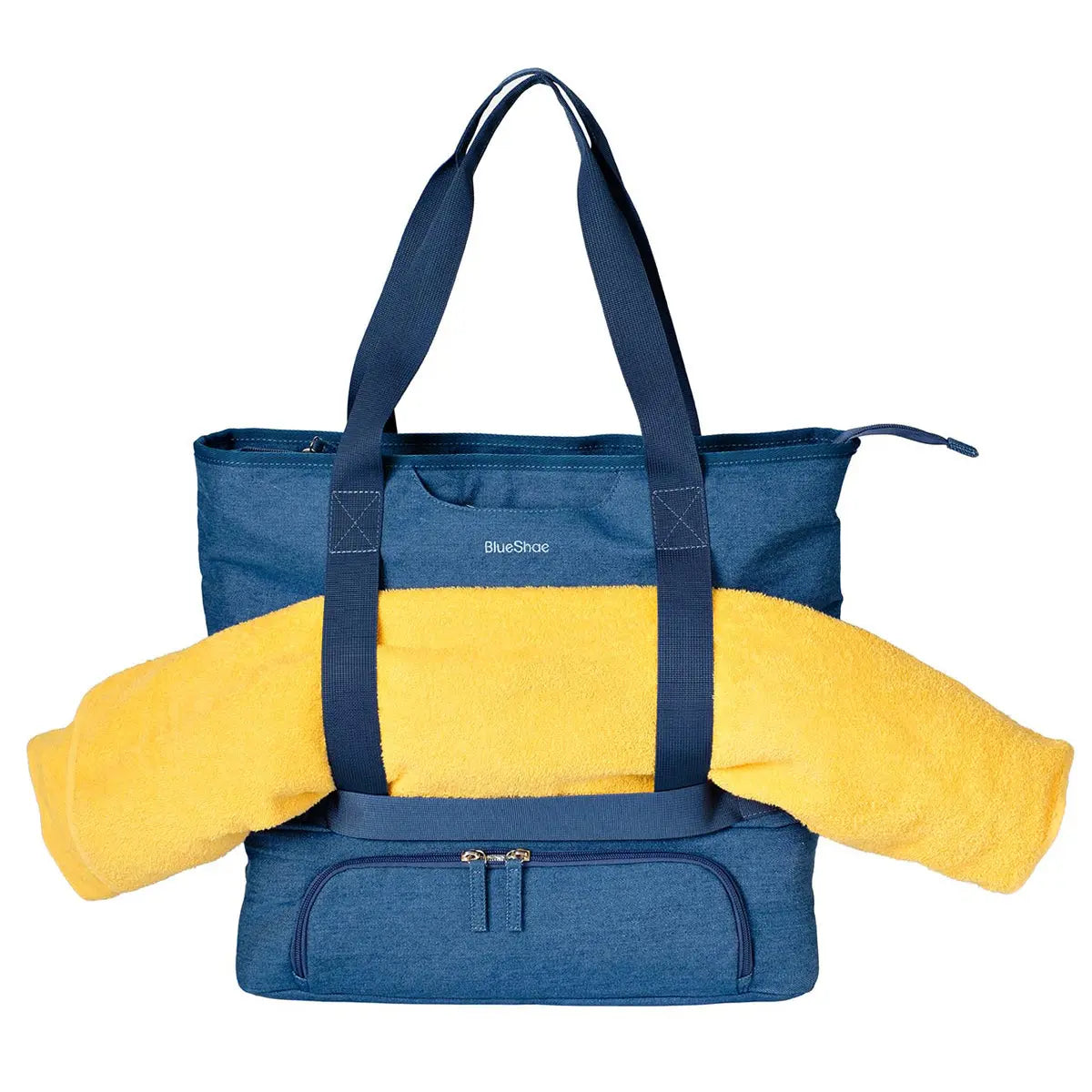 Denim Beach Bag w/ Straw Hat