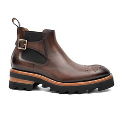 Brogue Chelsea Boots Brown