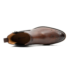 Brogue Chelsea Boots Brown