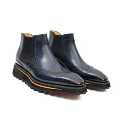 Brogue Thick-Soled Chelsea Boot 2891 Blue
