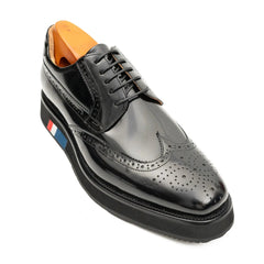 Brogue Wingtip Derby Black Platform Shoe