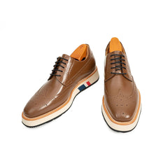 Brown Brogue Shoes with Colorful Sole