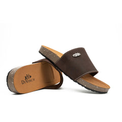 Brown Single - Strap Slide Sandals