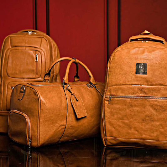 Brown Tumbled Leather 3 Bag Set Sole Premise