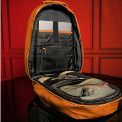 Brown Tumbled Leather 2 Bag Set (Commuter Backpack and Duffle Bag) Sole Premise