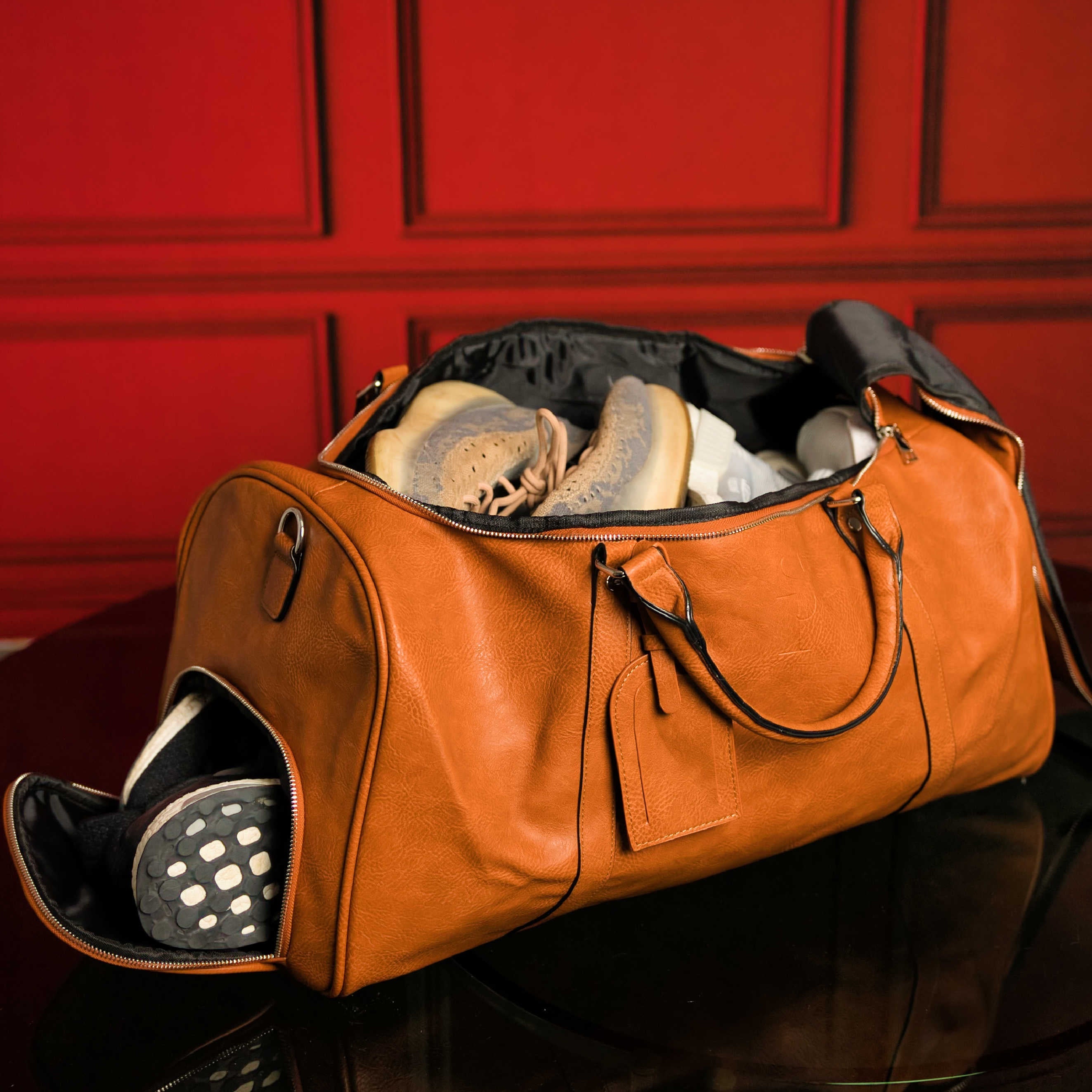 Brown Tumbled Leather 3 Bag Set Sole Premise