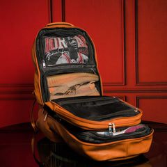 Brown Leather Luxury Patented Carry-On Bag Sole Premise