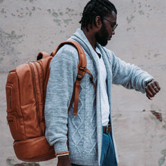 Brown Leather Luxury Patented Carry-On Bag Sole Premise