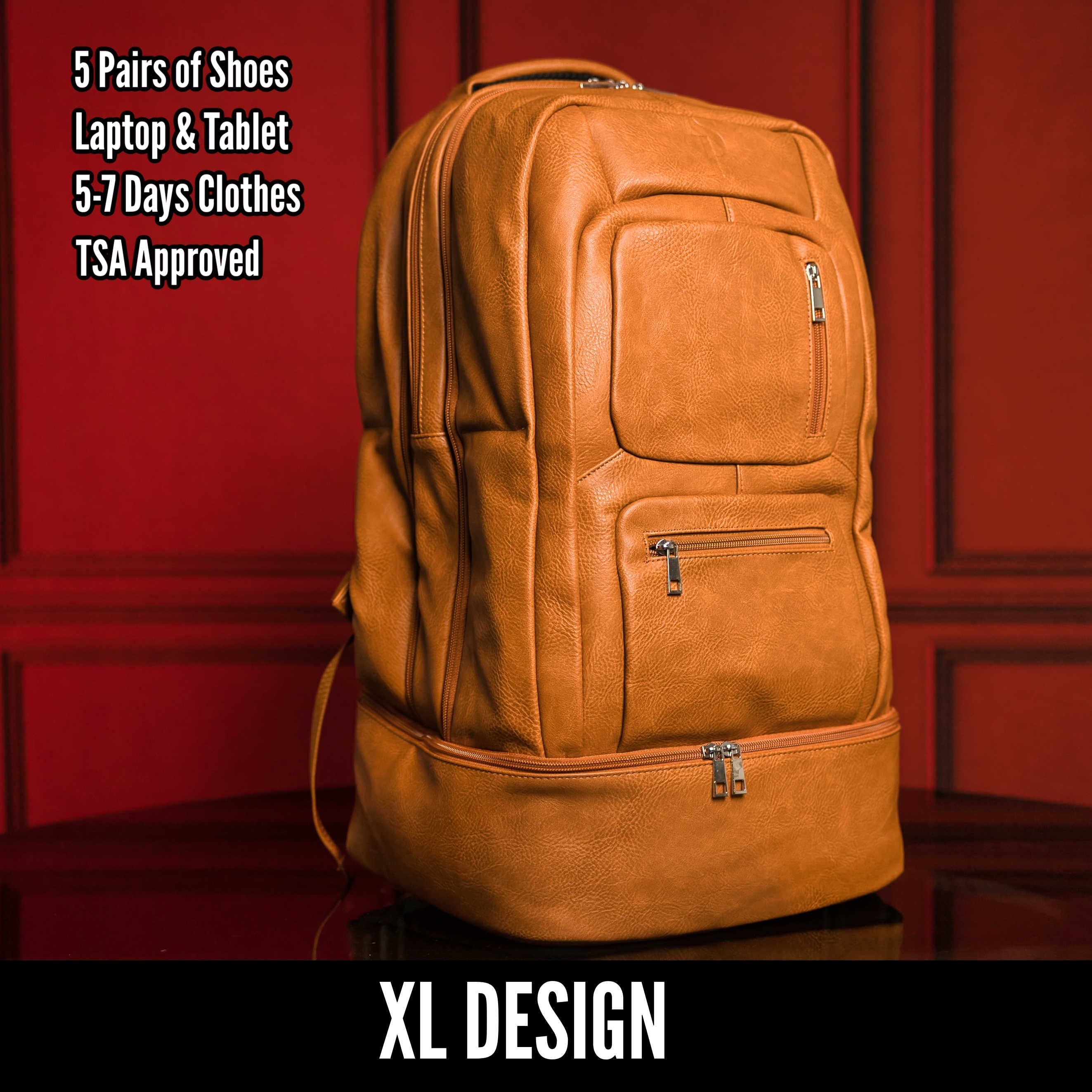 Brown Leather Patented Carry-on Bag (XL Design) Sole Premise