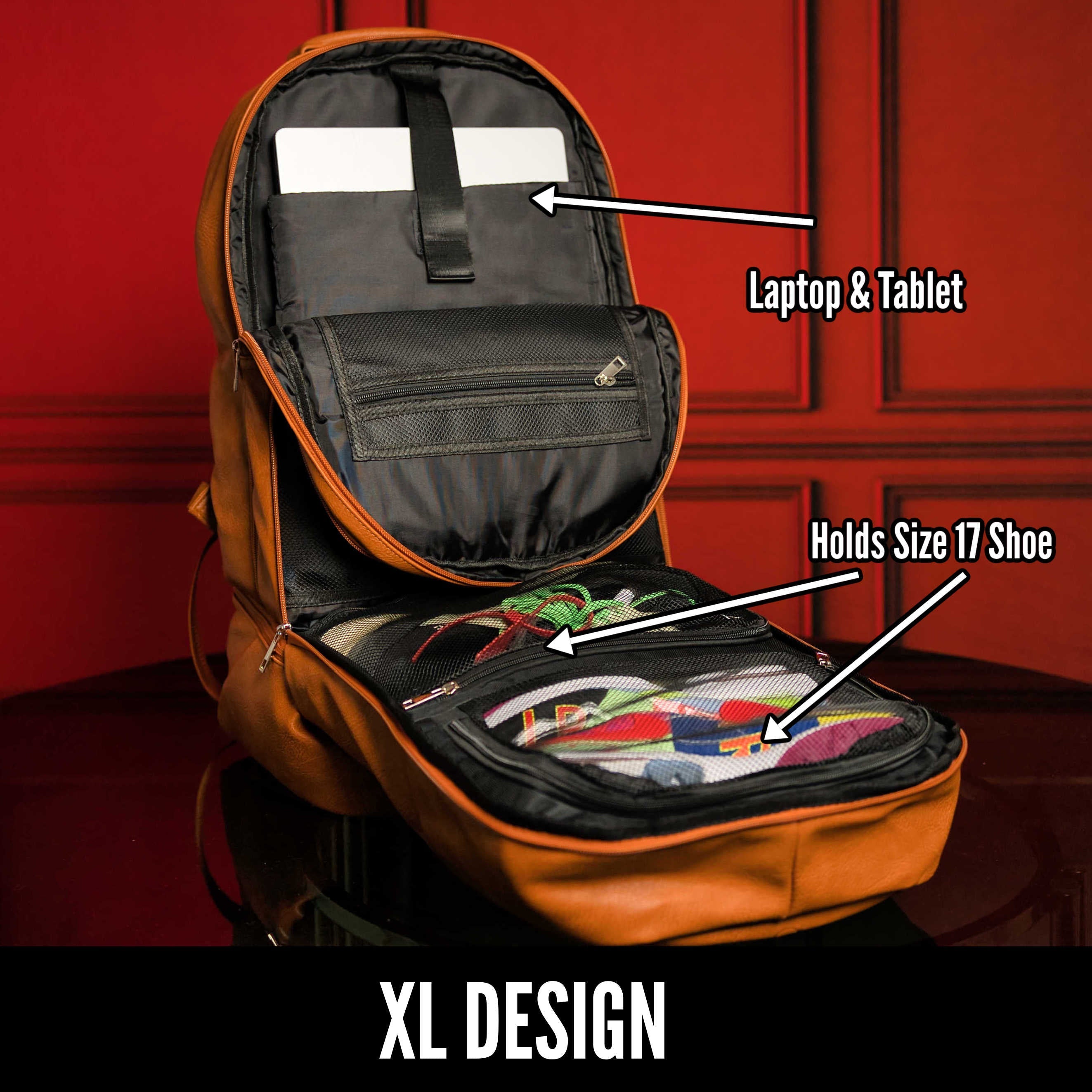 Brown Leather Patented Carry-on Bag (XL Design) Sole Premise