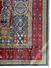 Hand-Knotted Mamluk Wool Rug – 8'4" x 9'9" – Intricate Geometric Masterpiece Rugistan