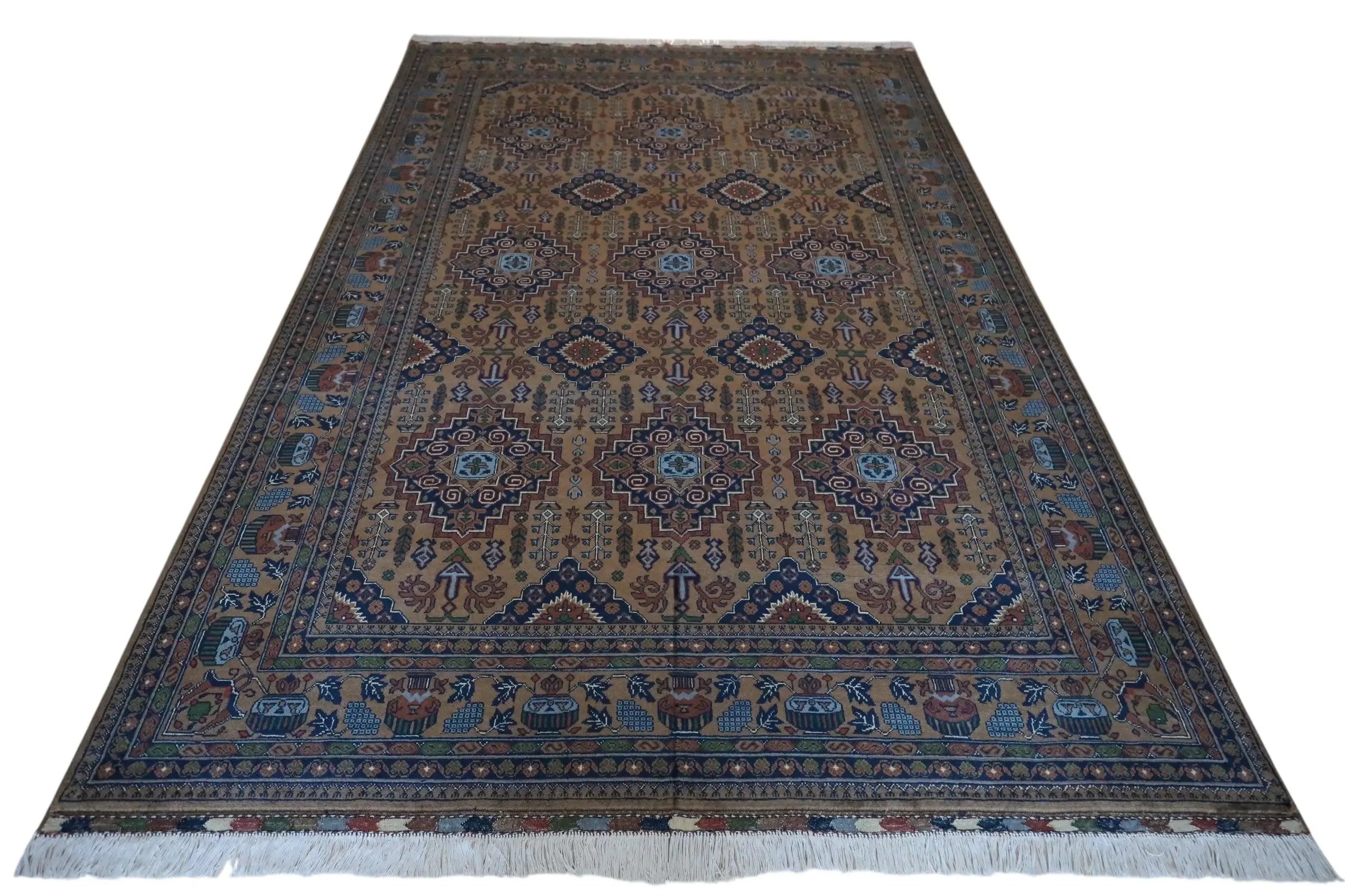 Hand-Knotted Zerkhaki Afghan Wool Area Rug – 6'7" x 9'7" | Rich Brown Tones, Durable Craftsmanship Rugistan