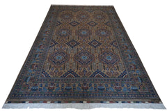 Hand-Knotted Zerkhaki Afghan Wool Area Rug – 6'7" x 9'7" | Rich Brown Tones, Durable Craftsmanship Rugistan