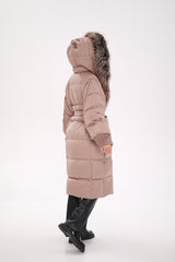 Rei Silver Fox Fully Lined Hood Down Coat in Blush Alaska® Outerwear Company