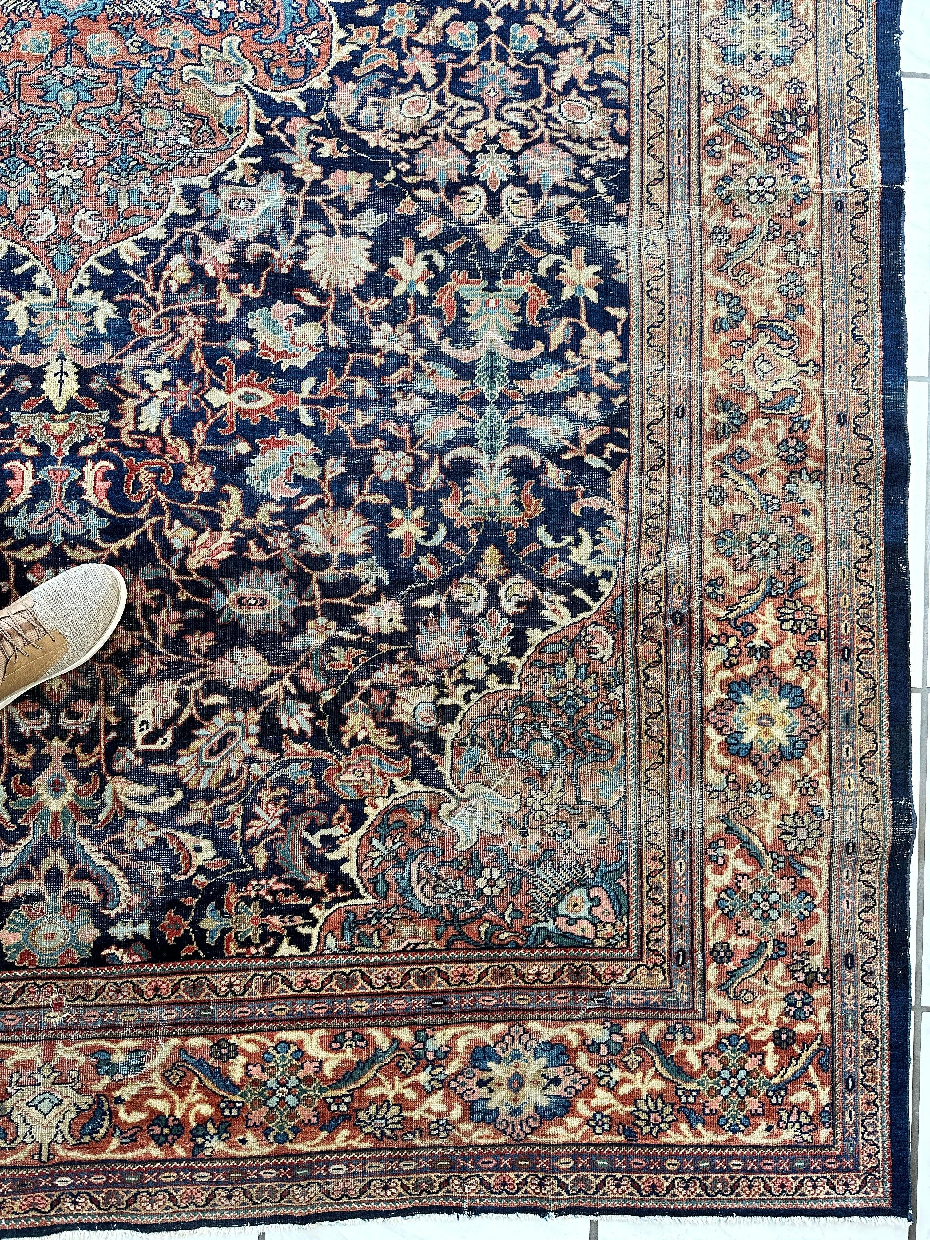 Antique Persian Mahal Rug 8’3”x12’ - Circa 1900 Treasure Rugistan