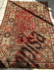 Antique Turkish Wool Distressed Prayer Rug 4’3” x 5’11” Rugistan