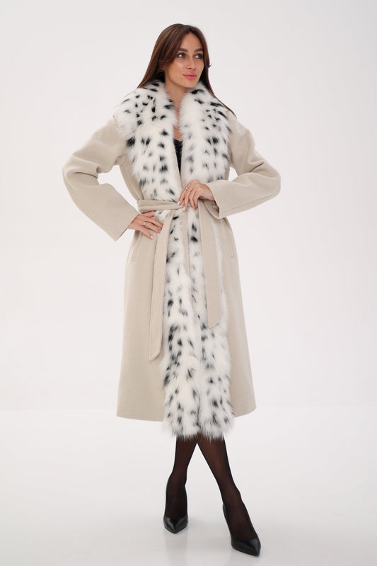 Genuine Arctic Fox Virgin Wool Wrap Coat Alaska® Outerwear Company