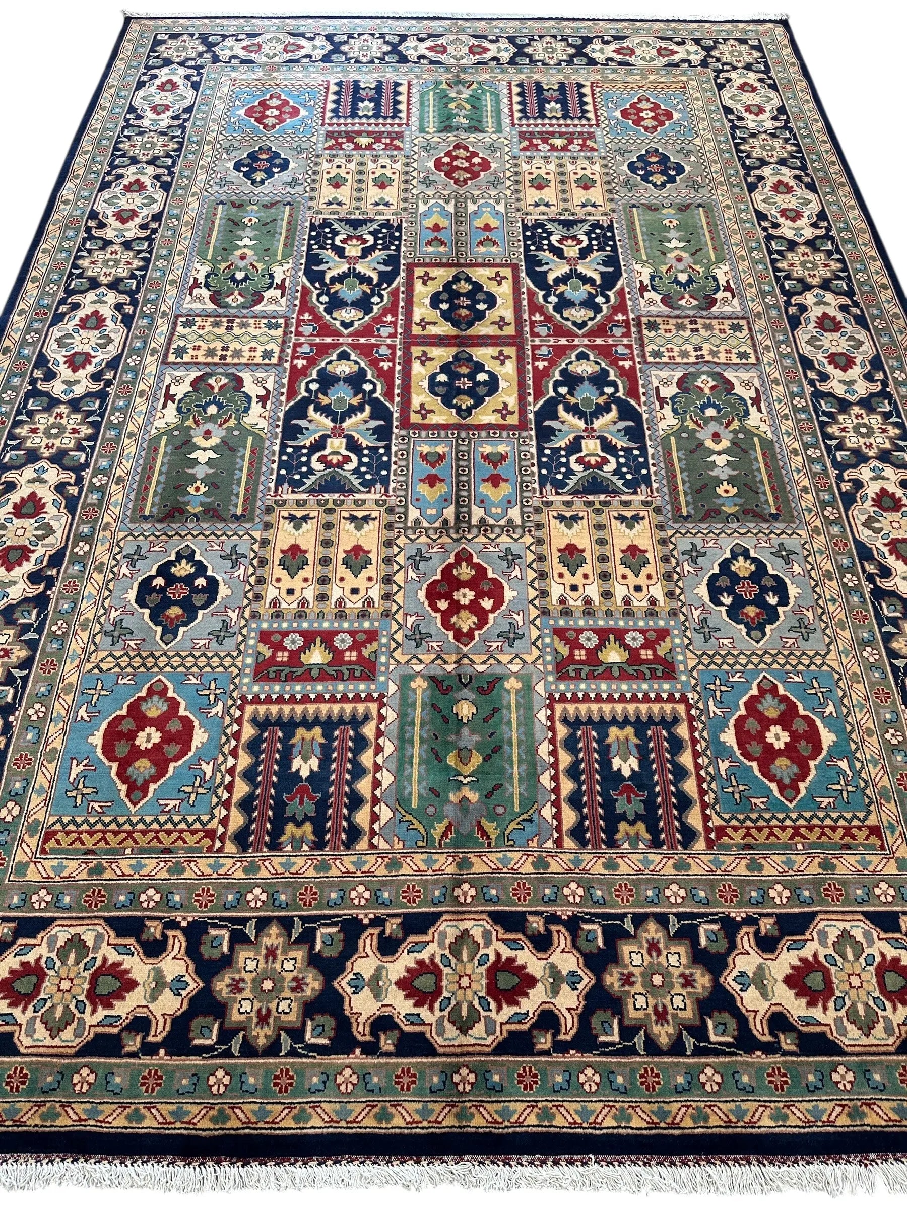 Hand-Knotted Afghani Bakhtiari Garden Rug | 6'9" x 9'10" Wool Area Rug Rugistan
