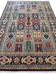 Hand-Knotted Afghani Bakhtiari Garden Rug | 6'9" x 9'10" Wool Area Rug Rugistan