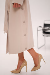 Camille Cashmere Blend Coat in Beige